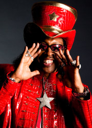Bootsy Collins with bass guitar